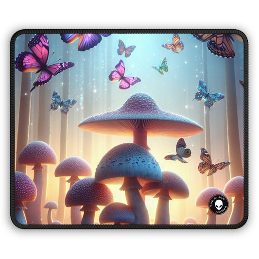 "Twilight Forest: Fluttering Butterflies and Towering Mushrooms" - The Alien Gaming Mouse Pad