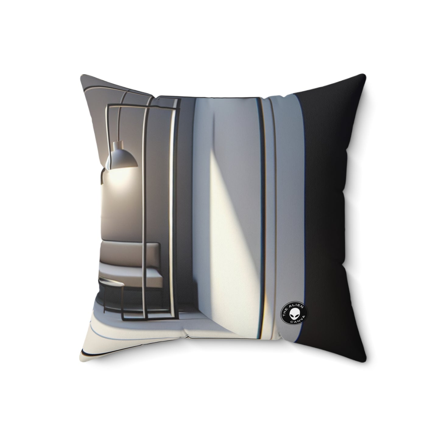 "Monochrome Equilibrium: A Minimalist Exploration of Balance"- The Alien Spun Polyester Square Pillow Minimalism