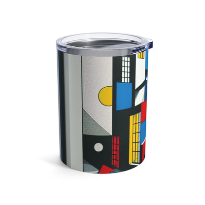 "Techno-Triangles: A Constructivist Exploration of Modern Innovation" - The Alien Tumbler 10oz Constructivism