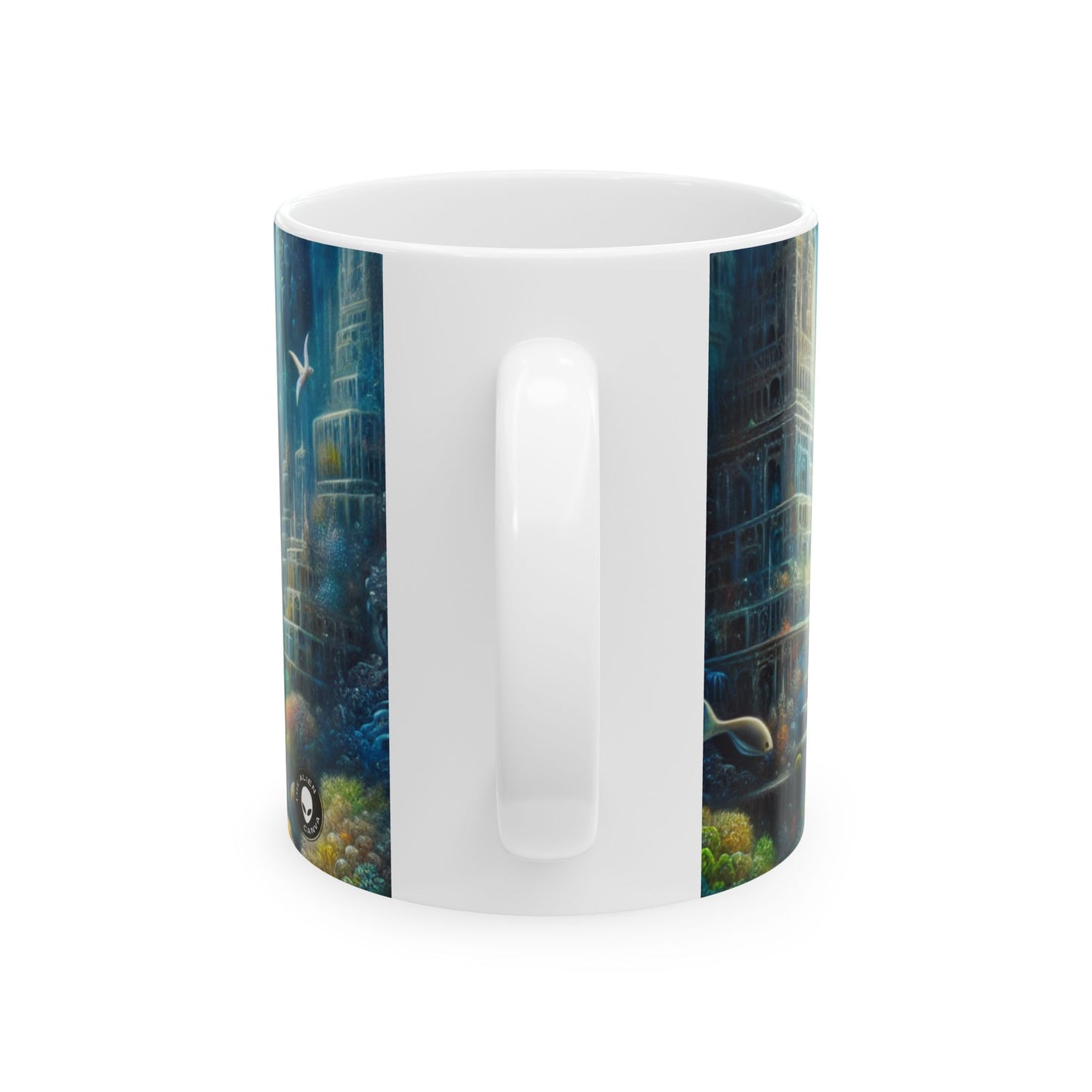 Taza de cerámica "Ciudad submarina encantada" - El extraterrestre 11oz