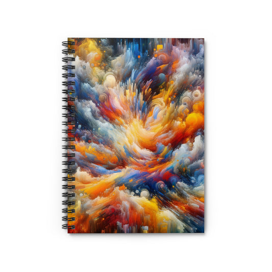 "Vibrant Chaos". - The Alien Spiral Notebook (Ruled Line) Abstract Expressionism Style