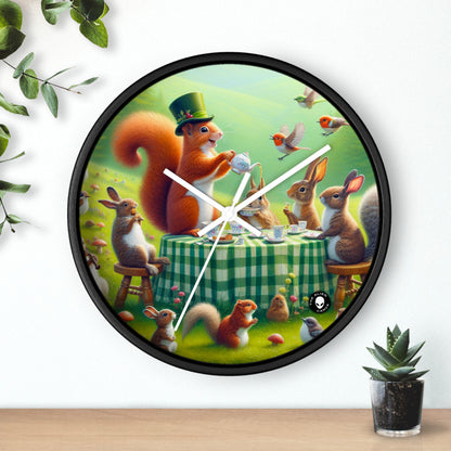 "Enchanted Meadow Tea Party" - L'horloge murale Alien