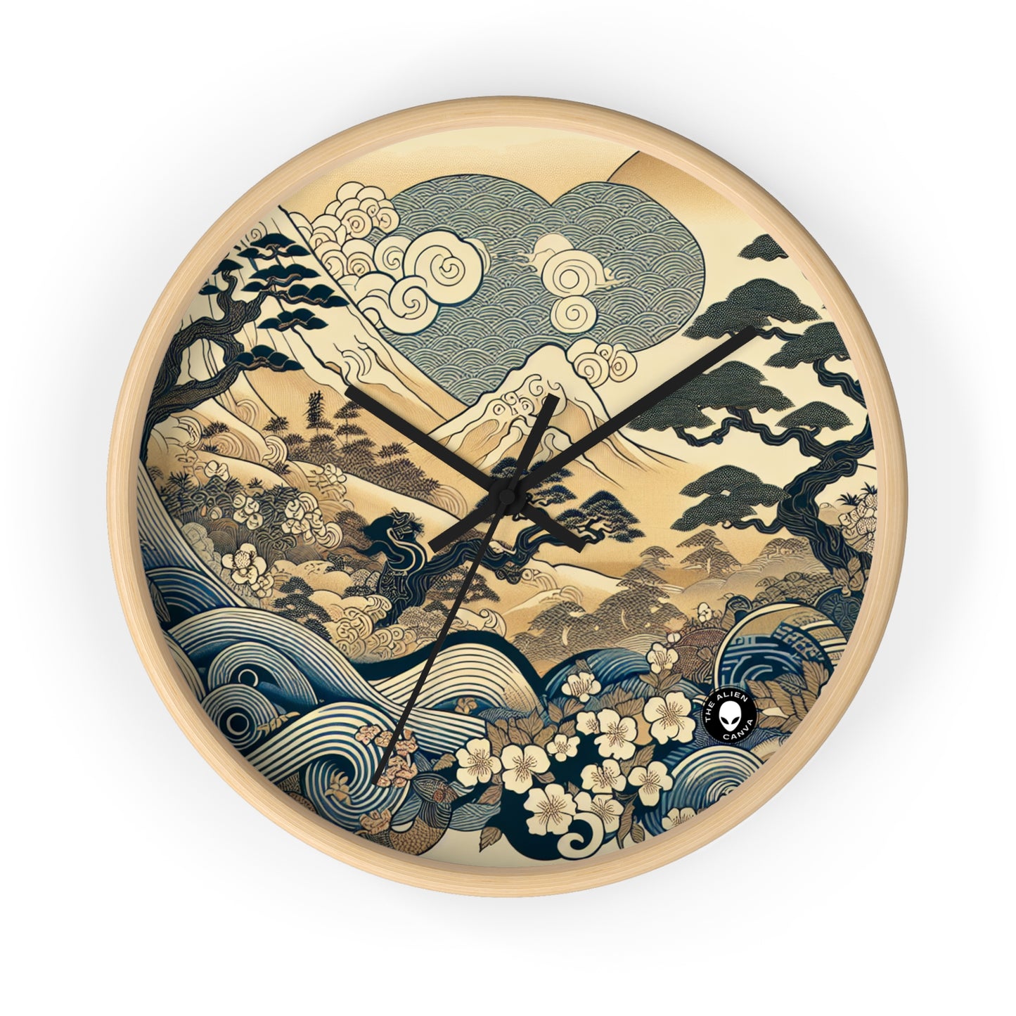 "The Festive Dreams of Edo" - The Alien Wall Clock Ukiyo-e (Japanese Woodblock Printing)