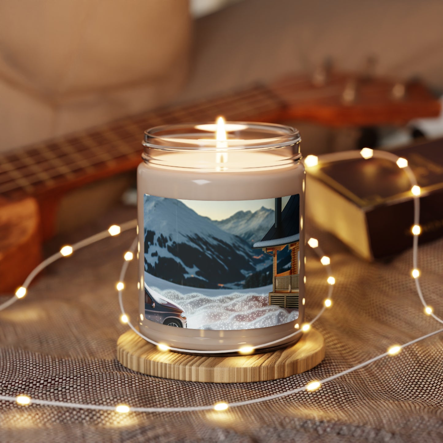 "Winter Hideaway" - Vela de soja con aroma a extraterrestre, estilo fotorrealista de 9 oz