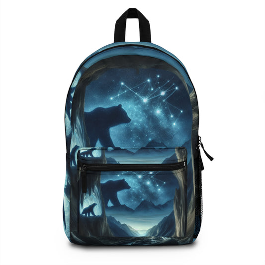 "The Bear and the Cosmic Balance" - The Alien Backpack Cave Painting Style