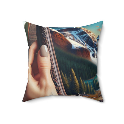 "The Mosaic Portrait: Unveiling Photorealism Through Fragmented Beauty"- The Alien Spun Polyester Square Pillow Photorealism