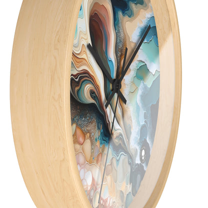 "A Beach View Through a Sea Shell" - The Alien Wall Clock Acrylic Pouring