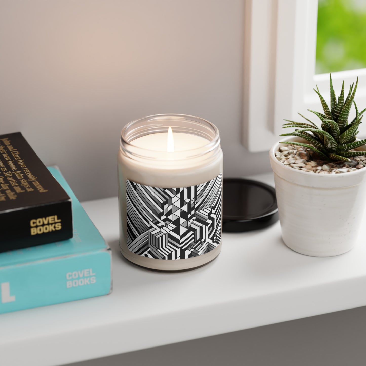 "Perception in Motion: A Mind-Bending Op Art Masterpiece" - The Alien Scented Soy Candle 9oz Op Art