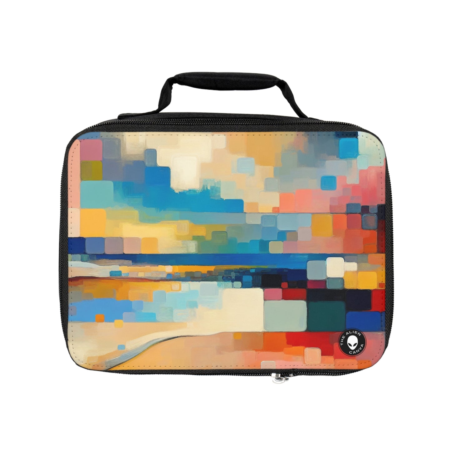 "Sunset Serenity: Peinture de champs de couleurs pastel doux" - La peinture de champs de couleurs du sac à lunch Alien