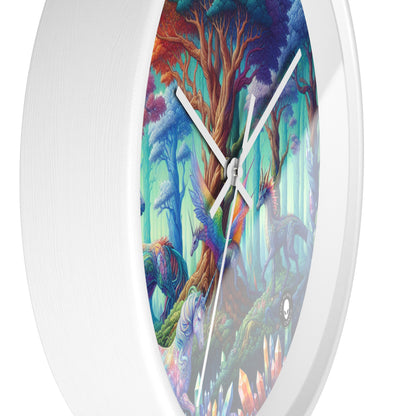 "Bosque de Cristal: Reino de Seres Míticos" - El Reloj de Pared Extraterrestre