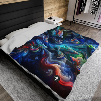 "Psychedelic Underwater Wonderland" - The Alien Velveteen Plush Blanket