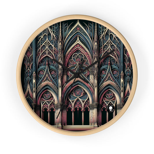 "Solace in Shadows: A Gothic Masterpiece of Eternal Darkness and Melancholic Beauty" - The Alien Wall Clock Gothic Art