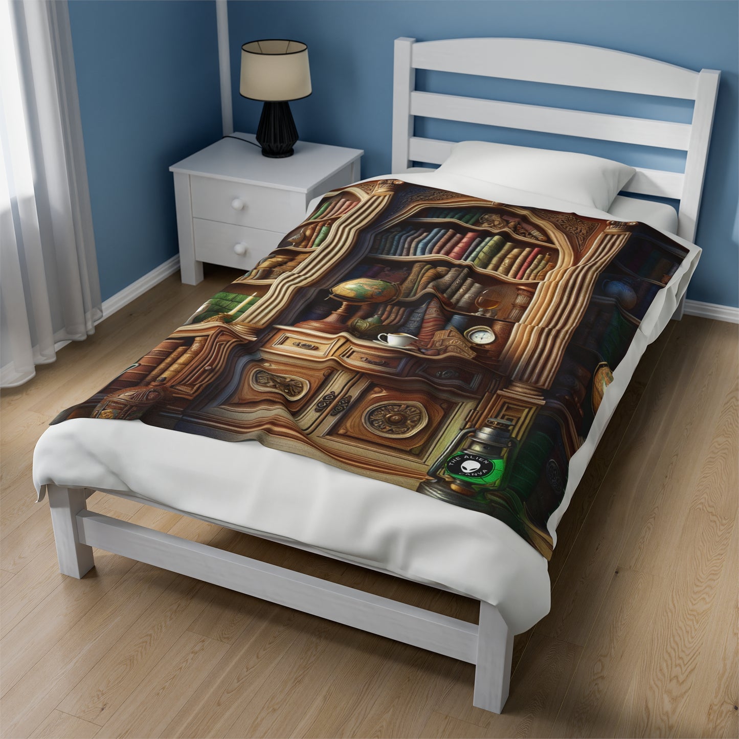 "Revealed Wonders: A Trompe-l'oeil Journey to an Underwater Oasis" - The Alien Velveteen Plush Blanket Trompe-l'oeil