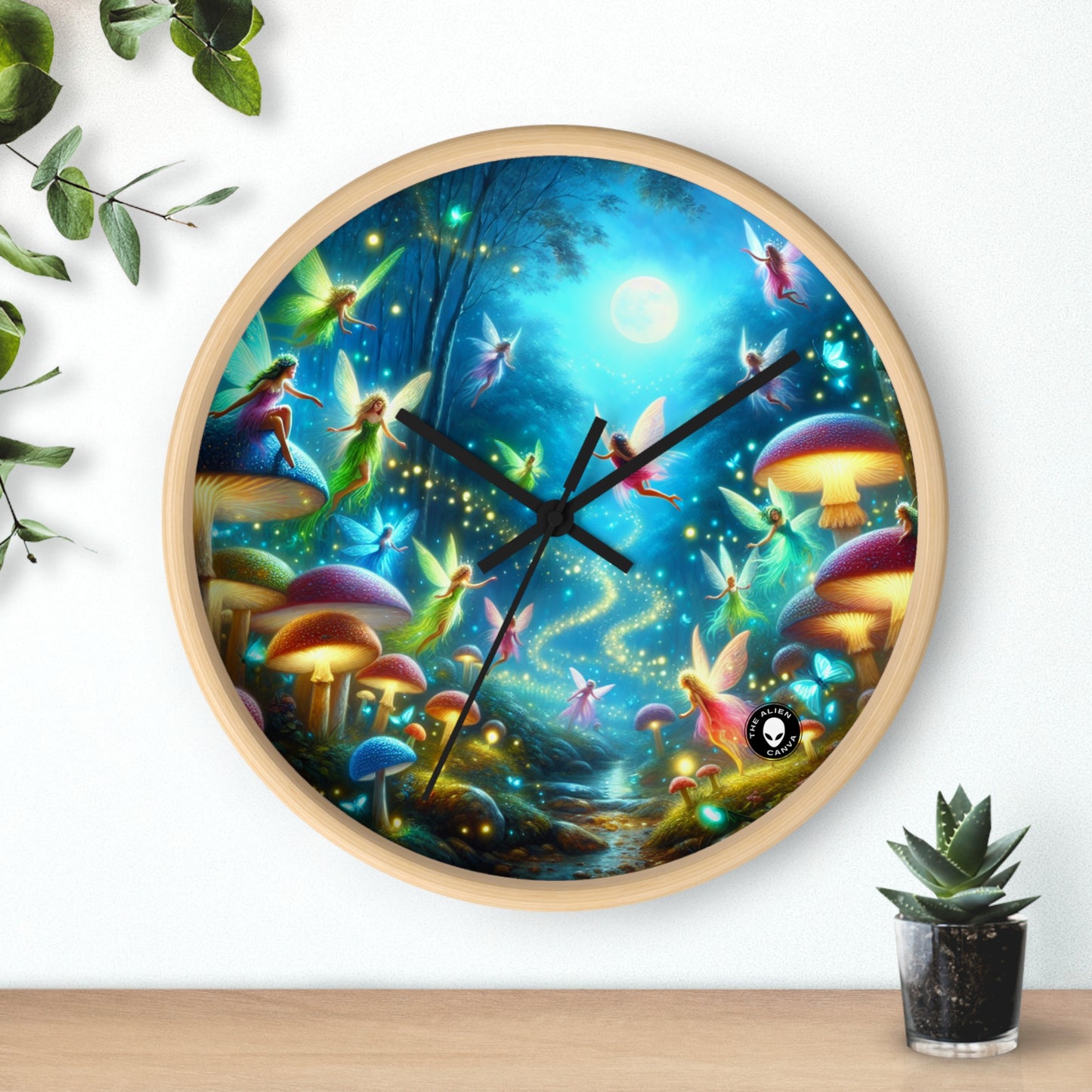 "Fairy Dance in the Glowing Forest" - The Alien Wall Clock