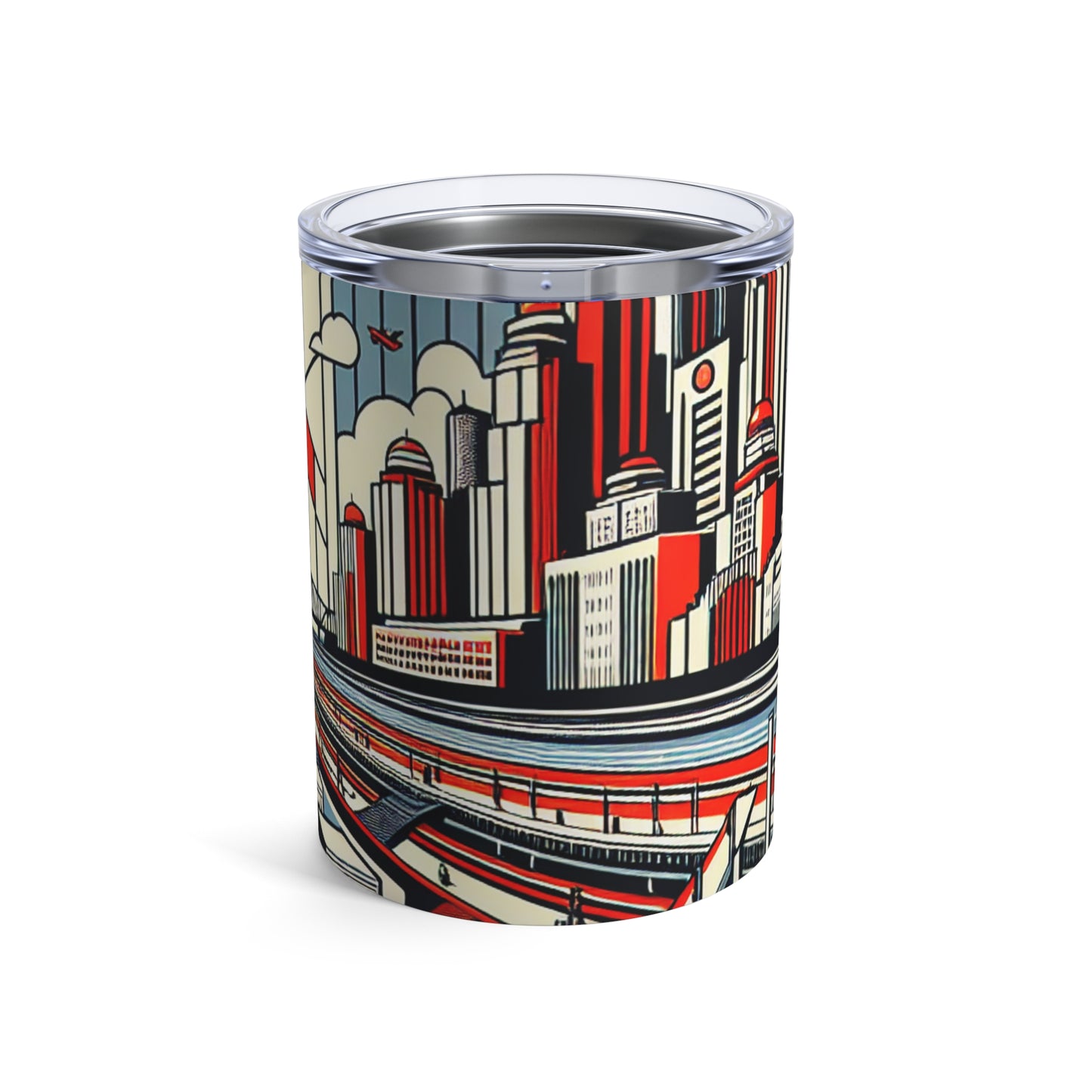 "Constructing Ideas: A Typographic Landscape" - The Alien Tumbler 10oz Constructivism Style