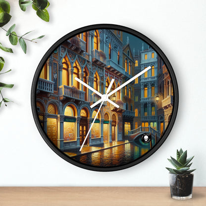 "Venetian Night: A Luminous Street Scene" - The Alien Wall Clock Venetian School