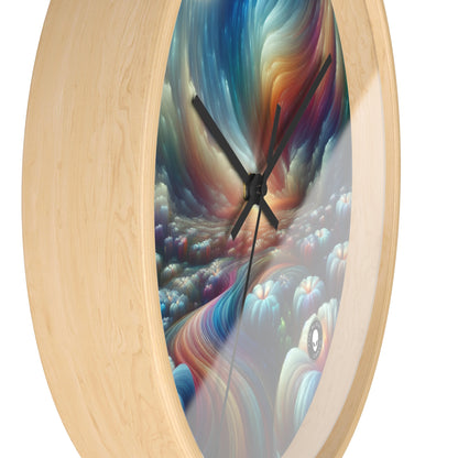 "Rainbow Sky, Moonlit Flowers" - The Alien Wall Clock