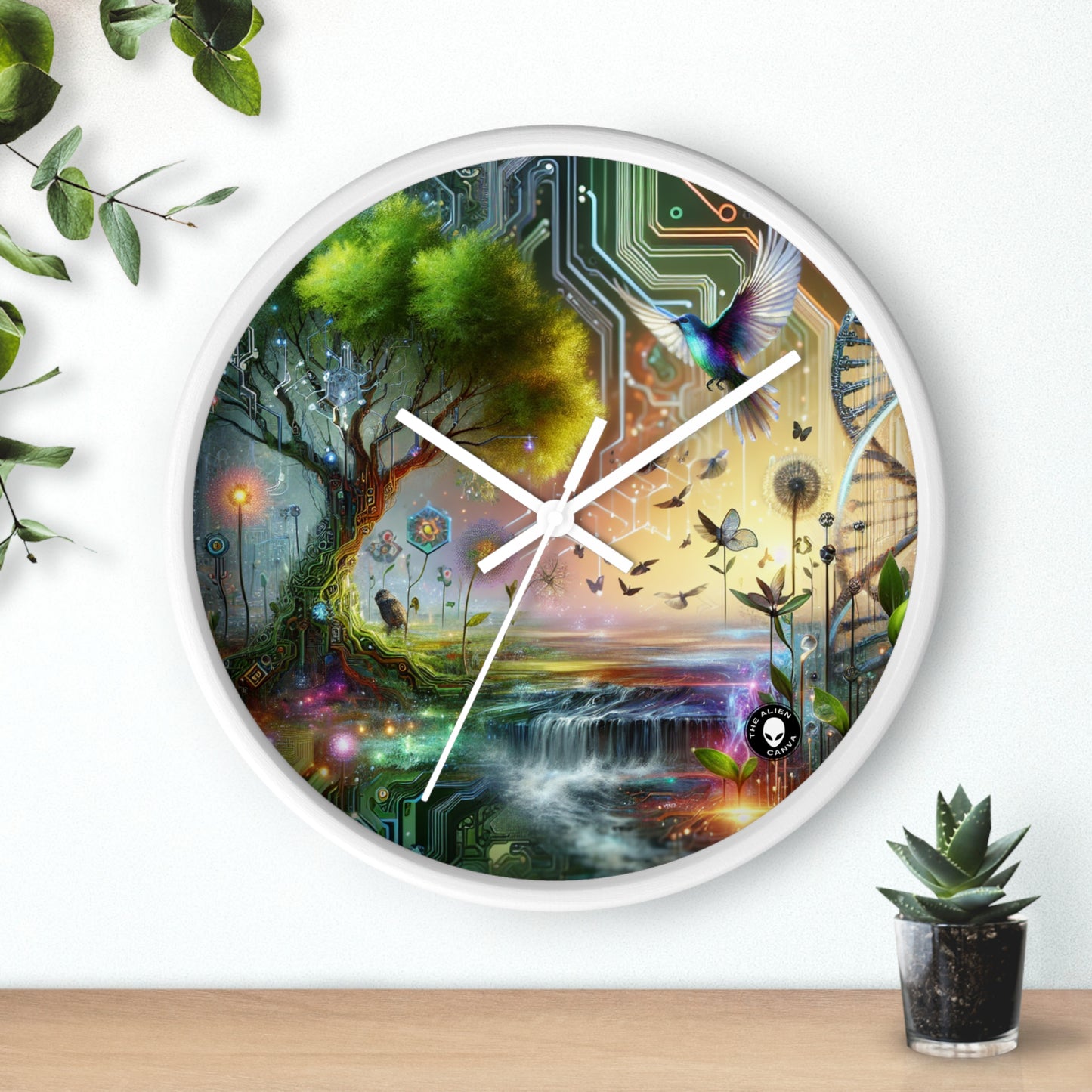 "Fusión tecno-natural: el futuro del bioarte" - The Alien Wall Clock Bio Art