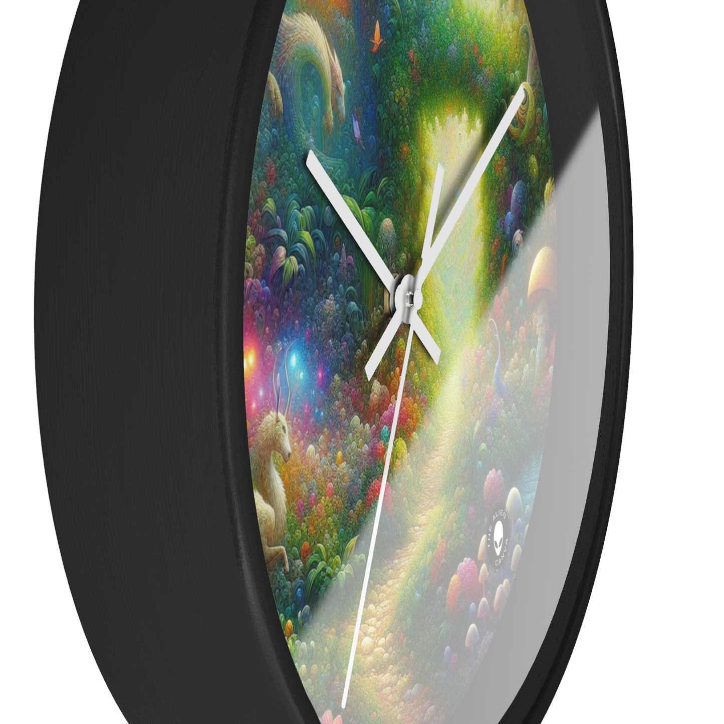 "Jardín Místico del Encanto" - El Reloj de Pared Extraterrestre