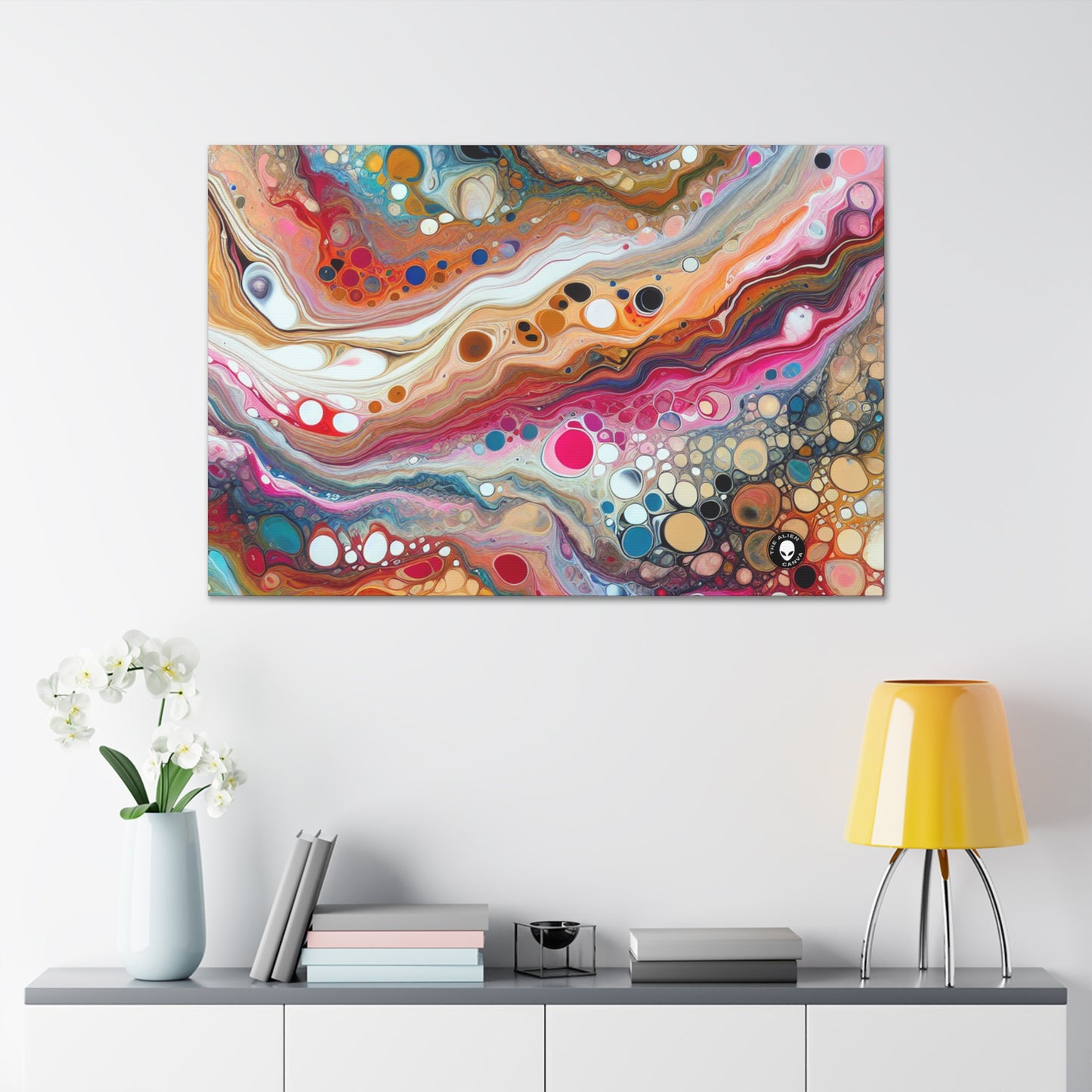 "Colores cósmicos: creación de un fascinante vertido acrílico inspirado en nebulosas celestes" - The Alien Canva Acrylic Pouring