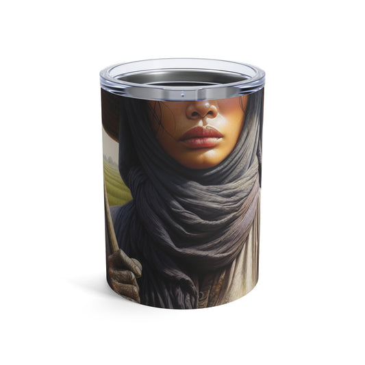 "Farmer in the Fields: A Weathered Reflection" - The Alien Tumbler 10oz Realism