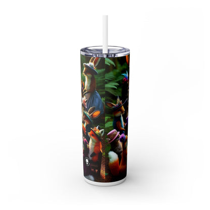 « Tea Party enchanté dans la forêt » - The Alien Maars® Skinny Tumbler avec paille 20oz