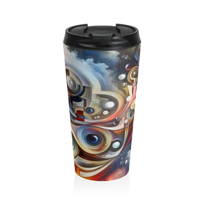 "Nature's Mechanical Symphony" - The Alien Stainless Steel Travel Mug Abstract Surrealism