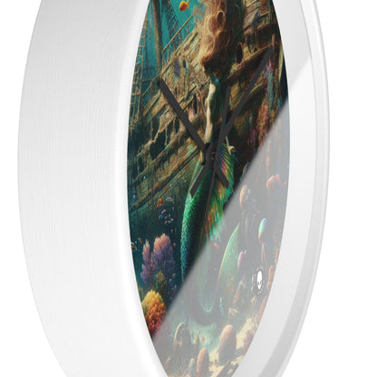 "Mermaid's Treasure: Exploring the Sunken Shipwreck" - The Alien Wall Clock