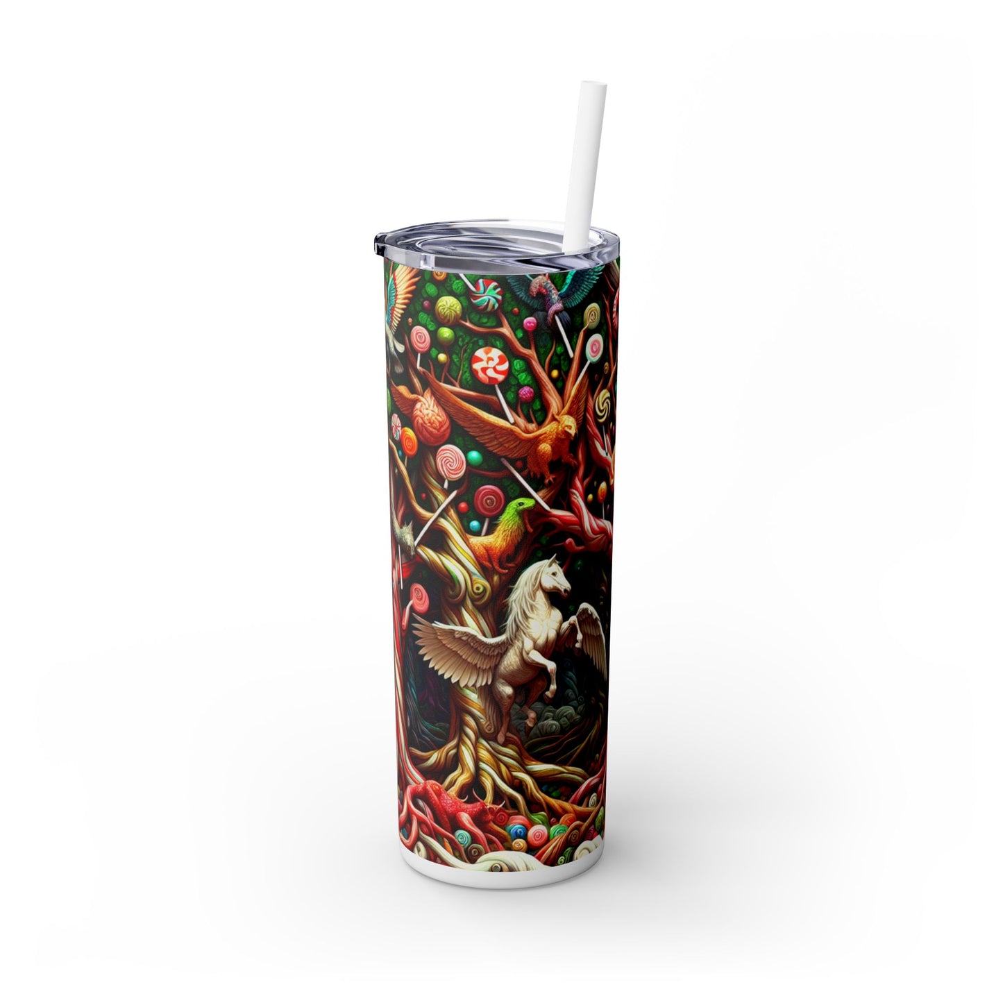 "Dulce capricho del bosque": vaso estrecho con pajita de 20 oz de Alien Maars®