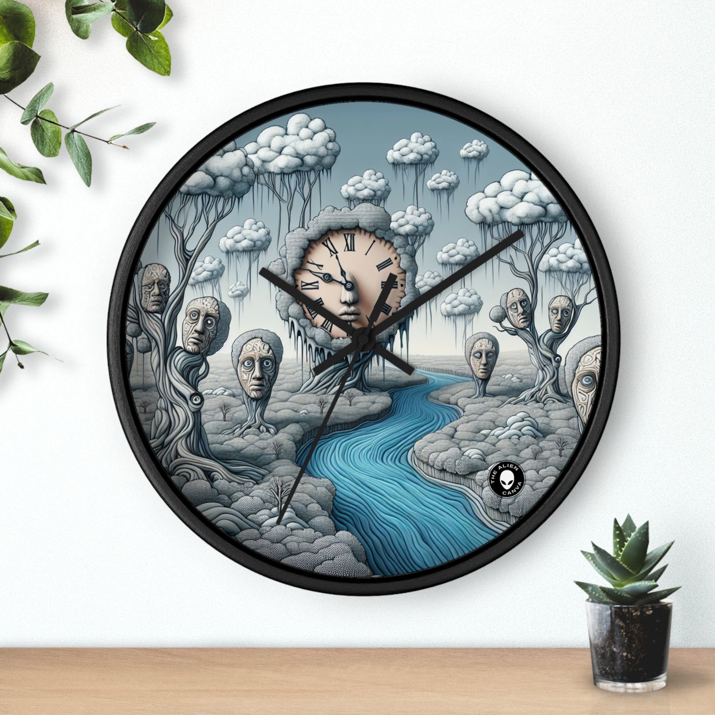 "Fantasy Wonderland: Where Time Bends and Trees Talk" - The Alien Wall Clock