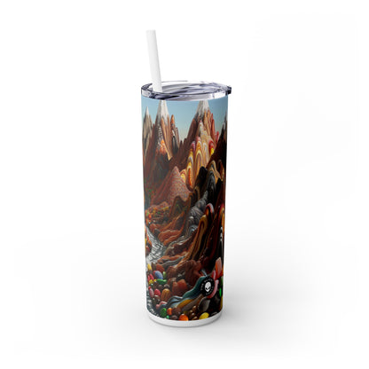 "Candyland: A Sweet Surrealistic Landscape" - The Alien Maars® Skinny Tumbler with Straw 20oz