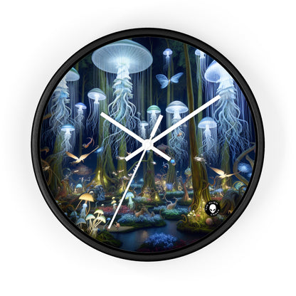 "Jellyfish Grove : Une forêt fantastique luminescente" - L'horloge murale extraterrestre