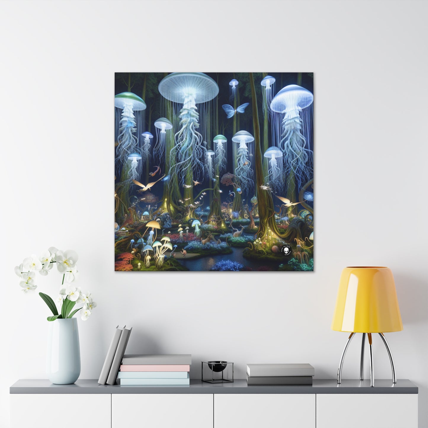 "Jellyfish Grove: A Luminescent Fantasy Forest" - The Alien Canva