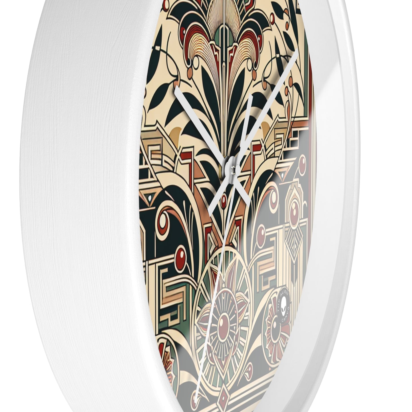 "Golden Glamour: A Dynamic Art Deco Cityscape at Sunset" - The Alien Wall Clock Art Deco