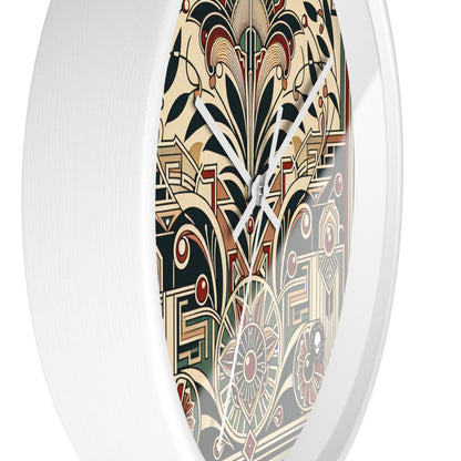 "Golden Glamour: A Dynamic Art Deco Cityscape at Sunset" - The Alien Wall Clock Art Deco