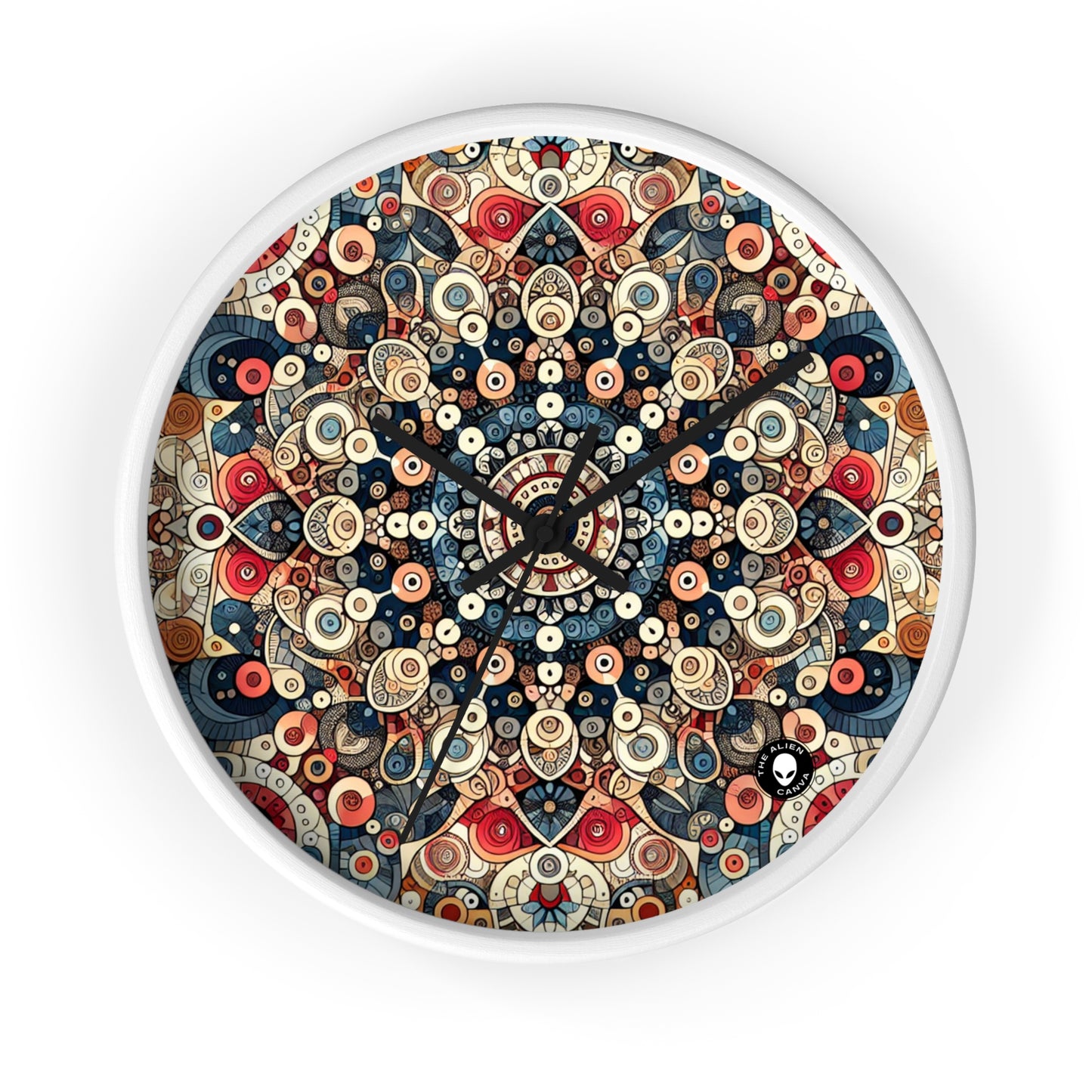 "Nature's Harmony: Floral Mandala Art" - The Alien Wall Clock Pattern Art