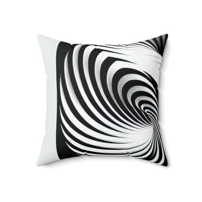 "Convolutional Cube: An Optical Illusion of Unceasing Movement" - The Alien Spun Polyester Square Pillow Op Art