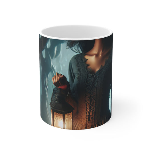 "Prêt pour la bataille dans les bois tordus" - La tasse en céramique Alien 11oz style art gothique