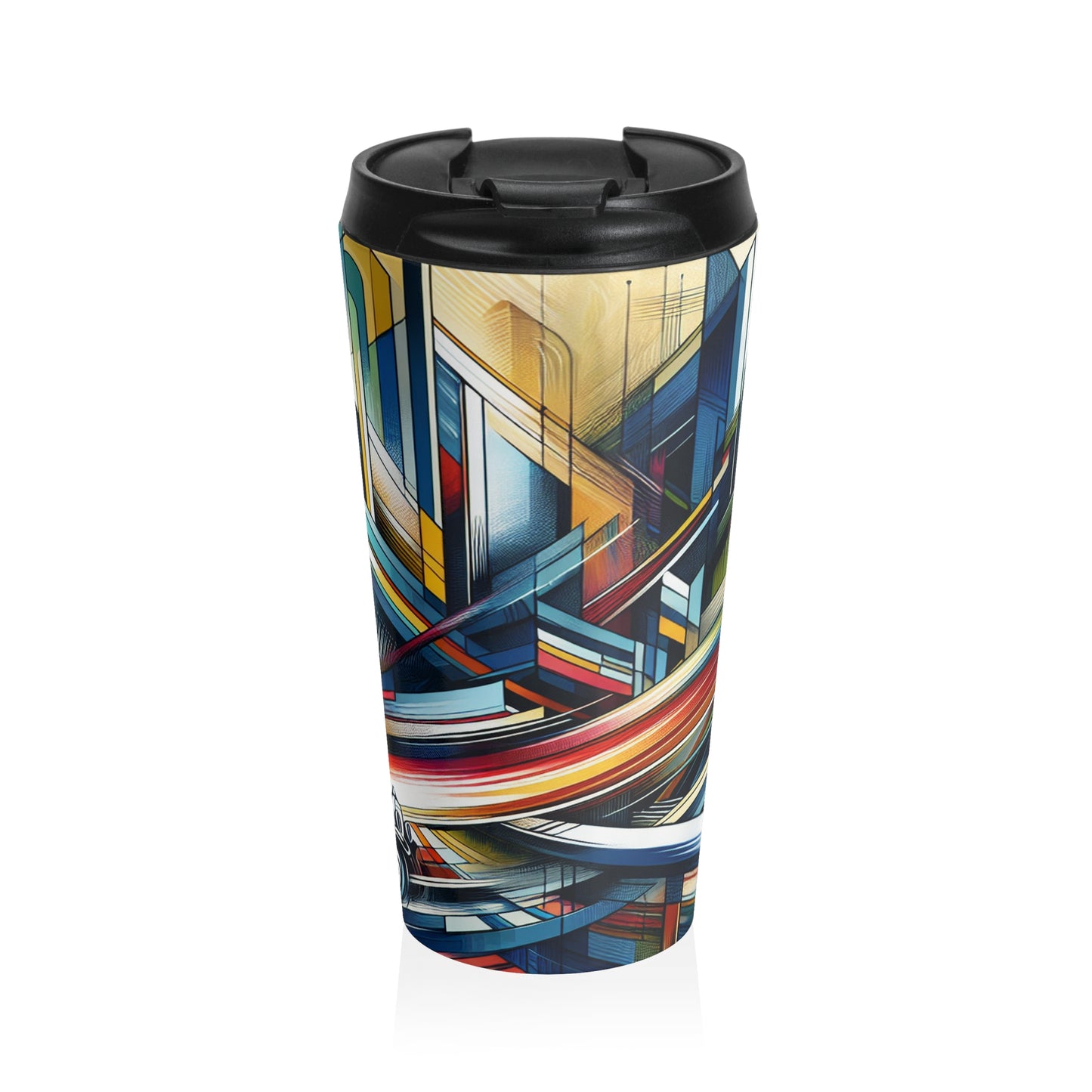 "Galactic Dream: Futuristic Neon City" - The Alien Stainless Steel Travel Mug Futurism