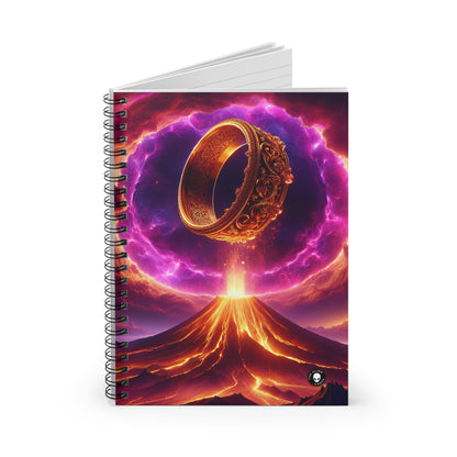 "Ring of Doom: A Surreal Descent." - The Alien Spiral Notebook (Ruled Line)