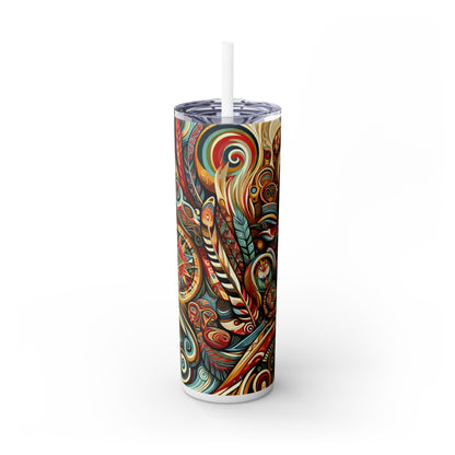 « Sud-Ouest sacré : une célébration de l'art autochtone » - The Alien Maars® Skinny Tumbler avec paille 20oz Art autochtone