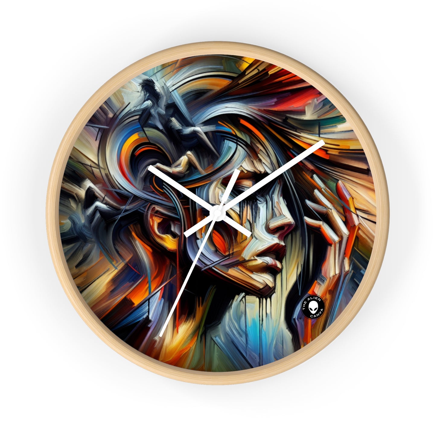 "Night Pulse: Expressions of Urban Chaos" - The Alien Wall Clock Expressionism