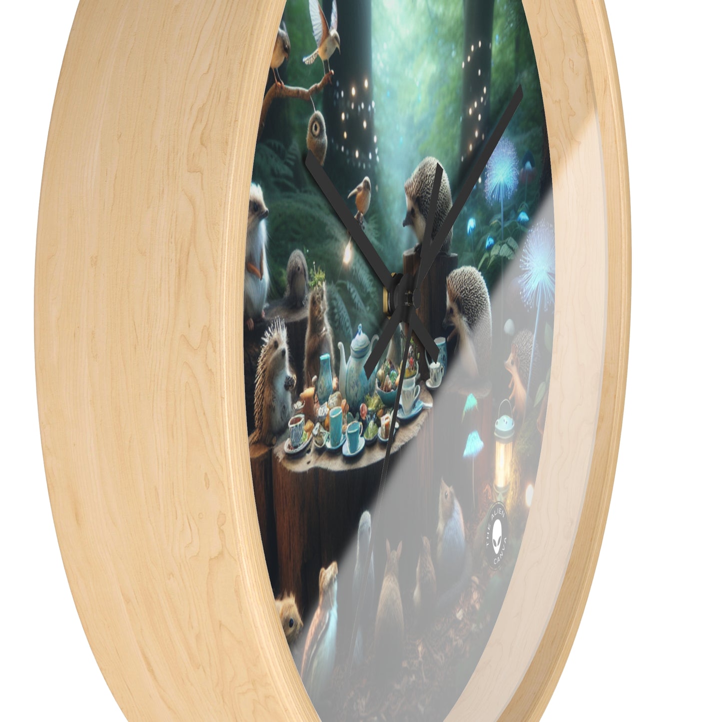 "Enchanted Tea Time: A Magical Forest Gathering" - The Alien Wall Clock