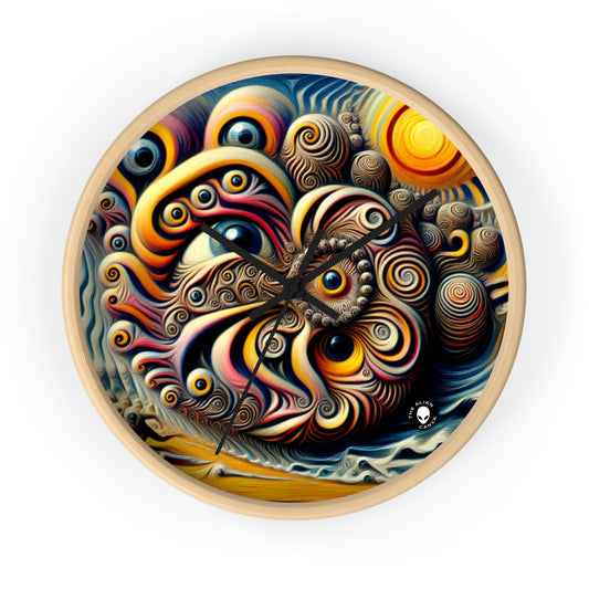 "Time Island's Dreamlike Dance" - The Alien Wall Clock Surrealism