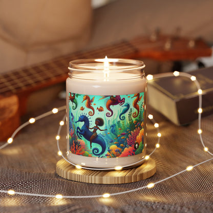 Enchanted Aquatic Realm: Mermaids and Seahorses - The Alien Scented Soy Candle 9oz