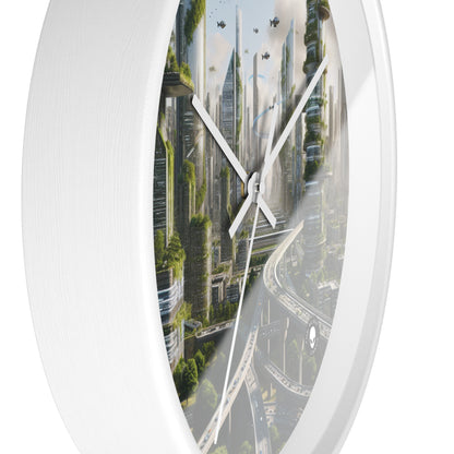 "Nature's Reclamation: A Futuristic Cityscape" - The Alien Wall Clock