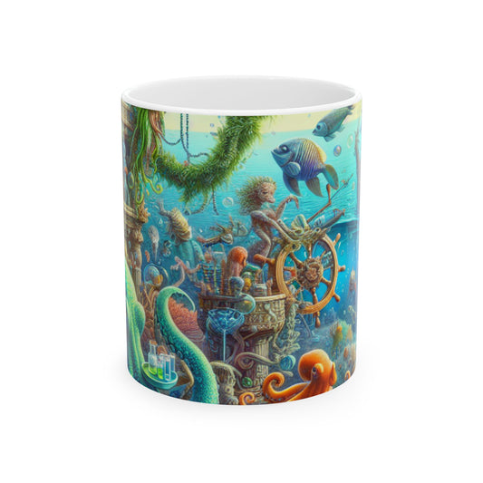 "Fiesta submarina" - Taza de cerámica alienígena de 11 oz