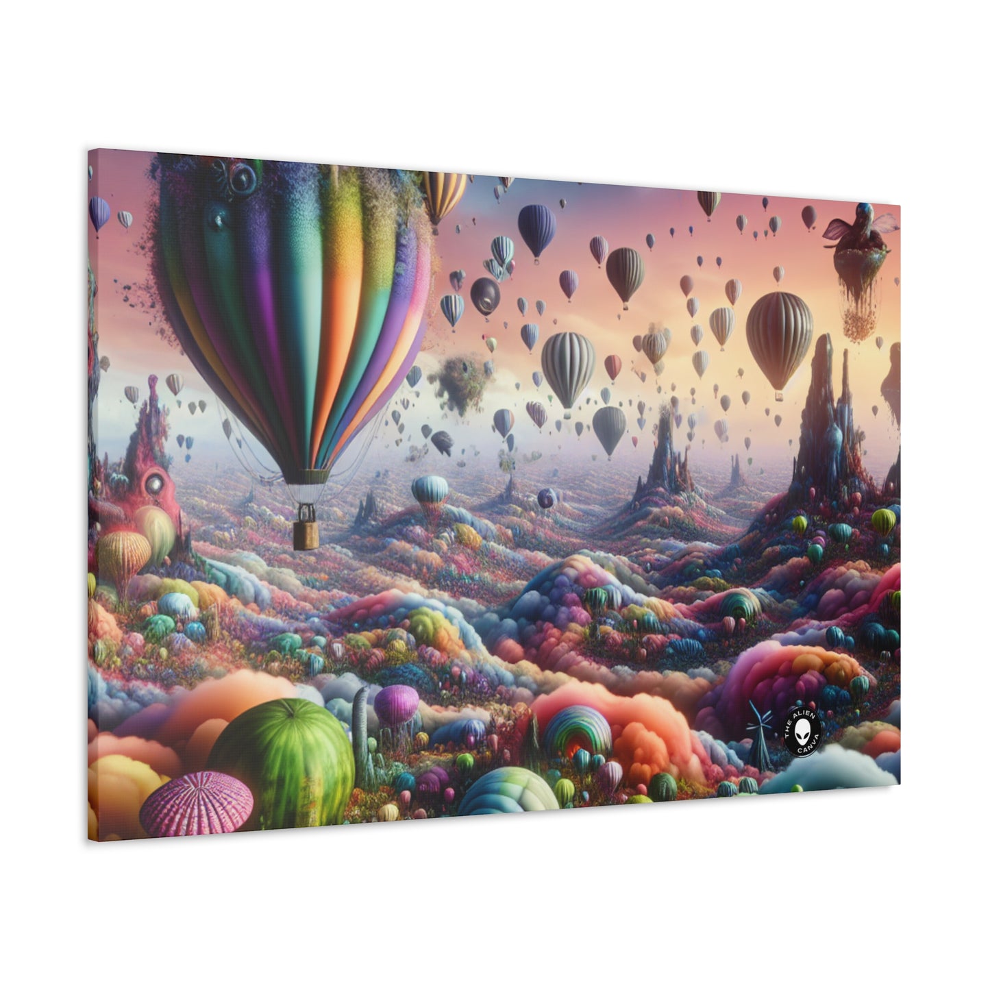 "Whimsical Sky: A Surreal Balloon Adventure" - The Alien Canva