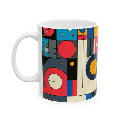 "Armonía en la naturaleza: abstracción geométrica" ​​- Taza de cerámica The Alien 11oz Abstracción geométrica