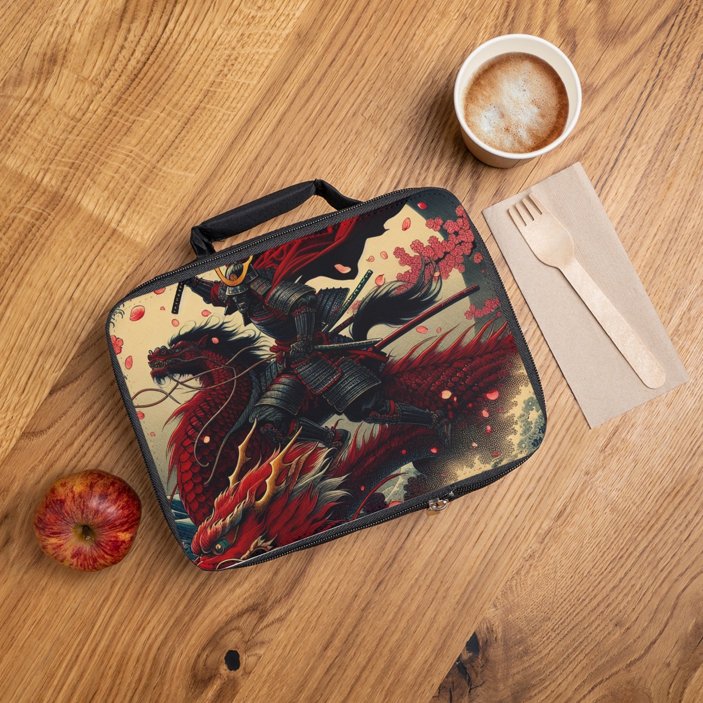 "Storming into Battle: A Samurai's Tale" - Le sac à lunch Alien Style Ukiyo-e (impression sur bois japonaise)